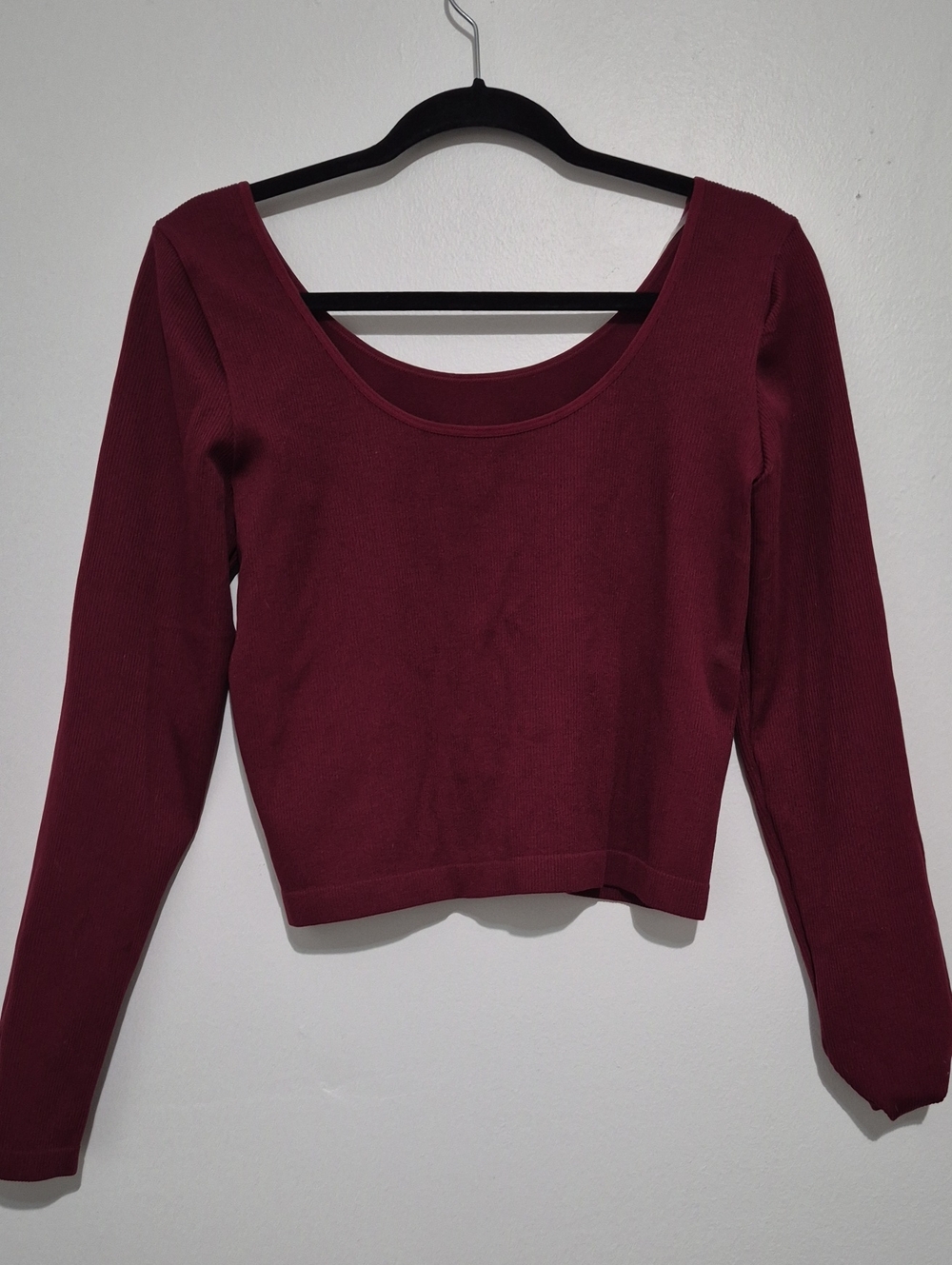 wild fable Long Sleeve Scoop Neck Top - Wine